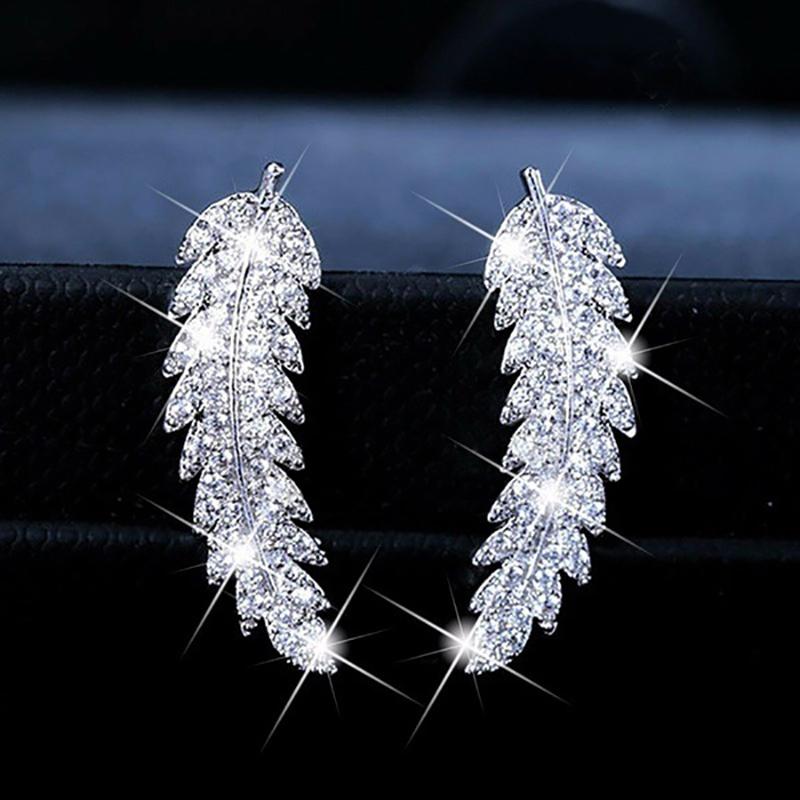 ZHOUYANG Stud Earrings For Women Delicate Feather & Leaf Shaped Gold Color-Colour Party Daily GiftFashion Jewelry KAE060