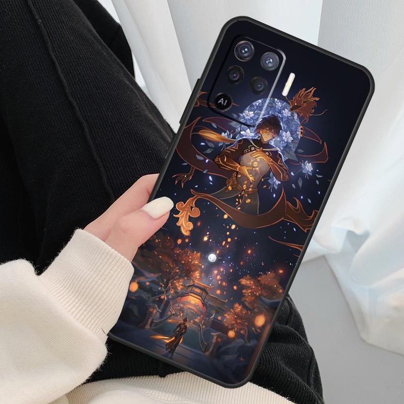 Чехол Genshin Impact для OPPO A54 A74 A94 A83 A91 A93 A5 A9 A31 A53 2020 A15 A52 A72 Find X5 X3 Pro