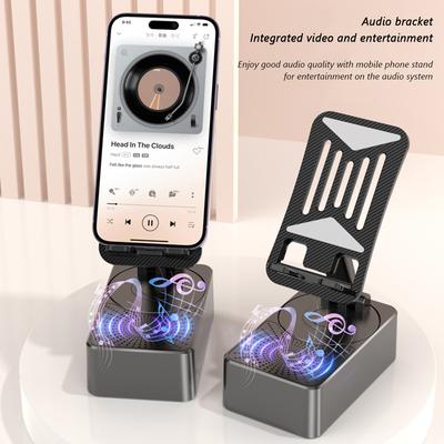 Мобильный держатель для сотового телефона с Bluetooth-совместимым динамиком, беспроводной динамик, регулируемый настольный держатель для планшета для прямой трансляции, ленивый кронштейн