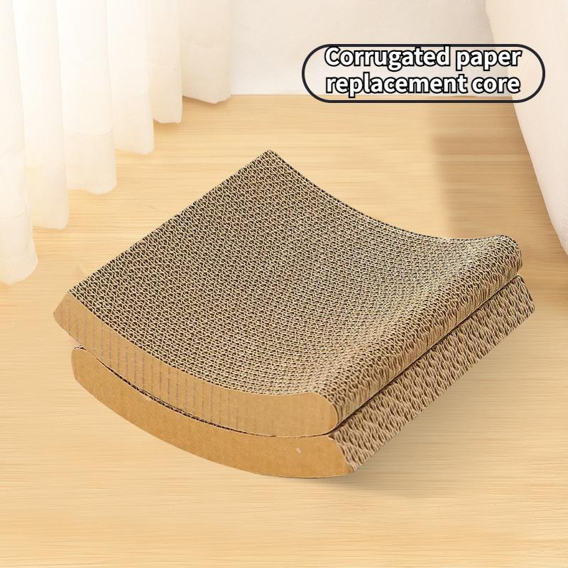Moon Shape Wear-resistant, Non-dissipative Corrugated Cardboard Cat Scratch Board, Cat Nest, Cat Sofa, Multi-function Cat Toys