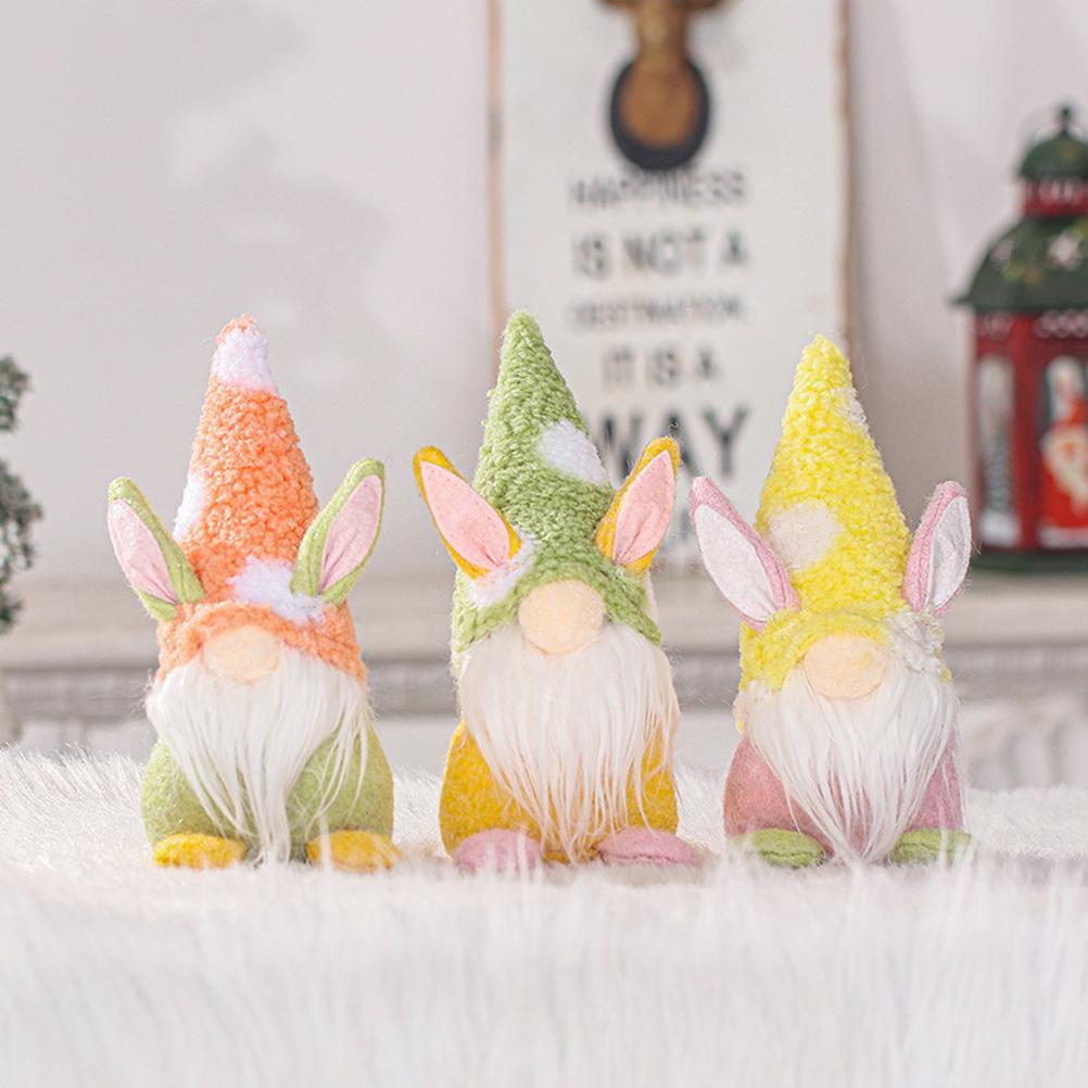 Easter Decorations Easter Faceless Dwarf Bunny Doll Household Desktop Ornaments for Girlfriends Kids
