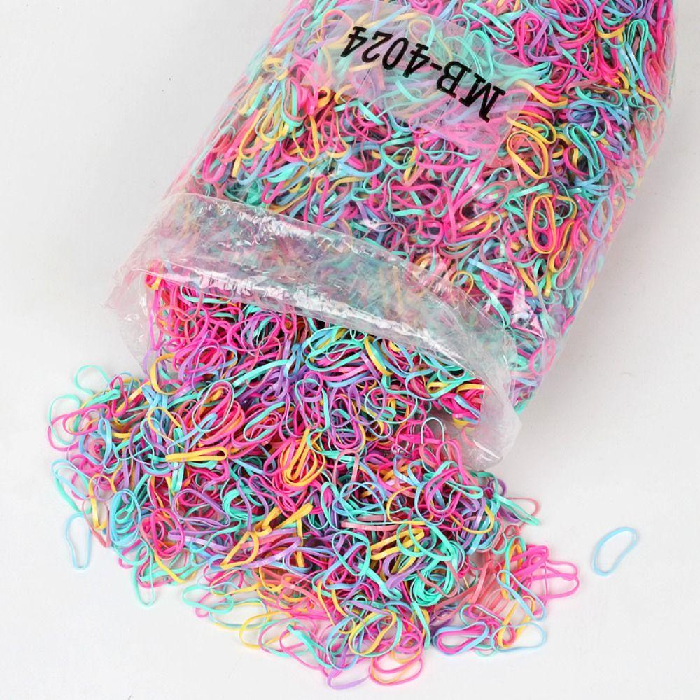 1KG Pack Disposable Hair Rubber Bands Thickened Strong Elastic Hair Elastics Pack For Kids Braids