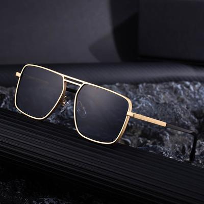 Солнцезащитные очки Box Double Beam Retro Мужские солнцезащитные очки Trendy High-End Очки для мужчин за рулем
