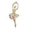 High Quality Rhinestone Ballet Dancing Brooches Crystal Enamel Brooch Women Cute Pin Corsage Fashion Wedding Jewelry Gifts