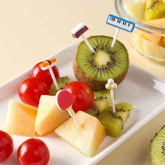 5/6/10Pcs Fruit Fork Reusable Cartoon Cute Chick Food Selection Mini Dessert Toothpick