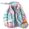 Cozy Up Men's Tie Dye Jacket Fleece Sherpa Lined Jackets Coat Full Zip Up Hoodie