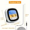 Large Touch Screen Digital Meat thermometer-Barbecue and Kitchen Food Thermometer with Stainless Steel Probe,timer,alarm and Magnetic Mounting Options