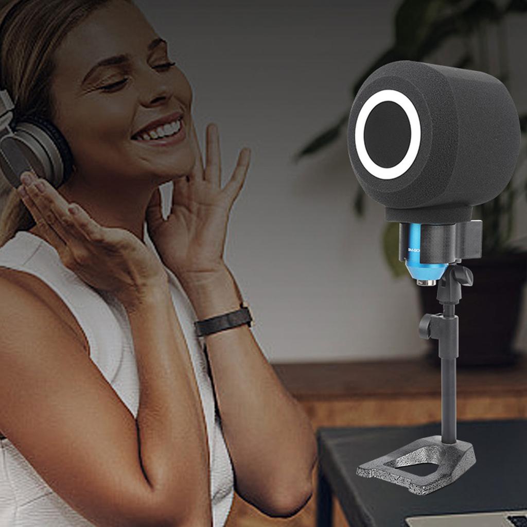 Large Microphone Foam Windscreen Cover Sponge Shield for Handheld Interview Mics Black