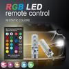 T10 LED Remote Control Car Light Bulb W5W RGB Reading Color Changing Car Wedge Side Bulbs Lamp