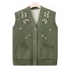 Fleece-lined Embroidered Vest Women Spring/autumn Mother's Attire Cardigan Jacket