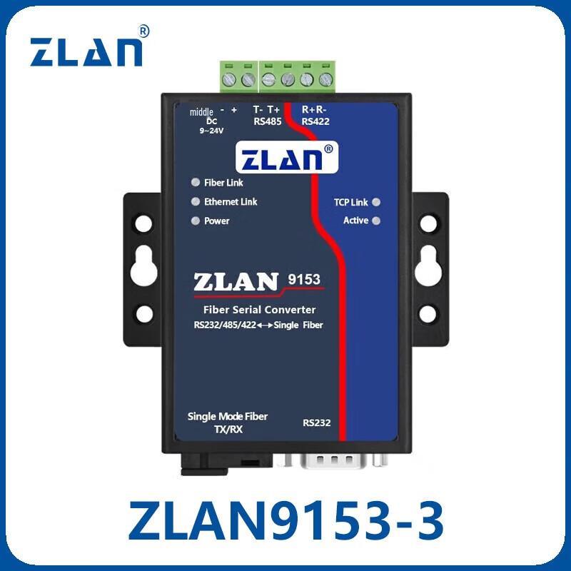 Промышленный волоконно-оптический преобразователь ZLAN RS232/RS422/RS485