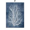 Navy Blue Sea Coral Seaweed Wall Art Canvas Painting Nordic Posters And Prints Beach House Wall Pictures For Living Room Decor