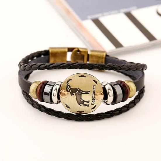 Браслет для пар Изысканный узор Износостойкий браслет из искусственной кожи созвездия с многослойной плетеной веревкой