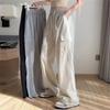 Весна-лето, высокая талия, мешковатые брюки-карго, женские, широкие, прямые, однотонные, женские, повседневные, винтажные, эластичные брюки, уличная одежда