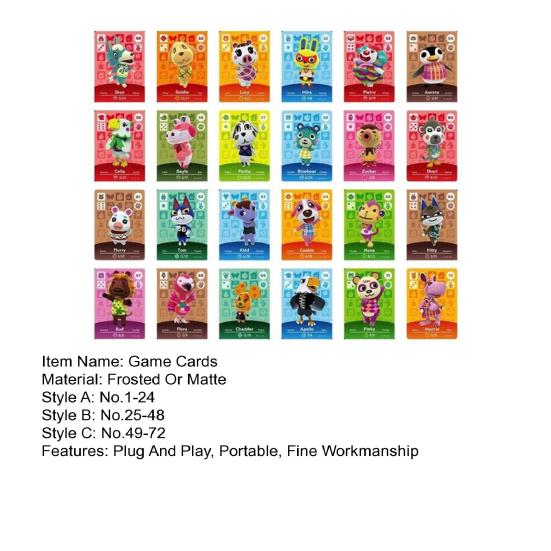 24 шт. карточки Animal Crossing и Play Lovely, характеристики разъема, быстрый отклик, Animal Crossing
