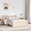 VidaXL Bed Frames with Headboard 160x200 Cm Solid Pine Wood, Bed, Solid Wood Bed Frame, Bedroom Furniture At 3306766