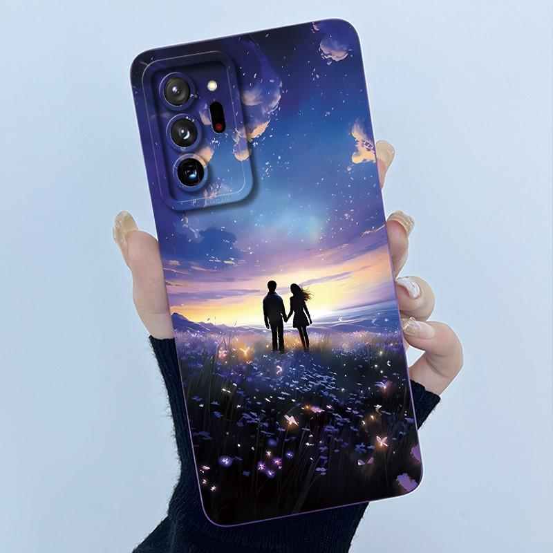Для Samsung Galaxy Note 20 Ultra Модный Простой Чехол для Телефона Масляная Живопись Цветы Ультратонкий Матовый Защита от Отпечатков Пальцев