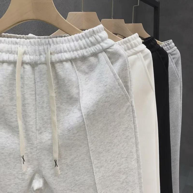 2024 Мужские корейские стильные свободные повседневные летние брюки с широкими штанинами