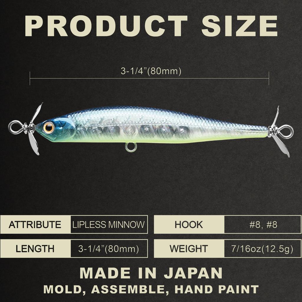 Lucky Craft USA Screw Pointer 80 Рыболовная приманка Минноу Bone Pro (371 Синий)