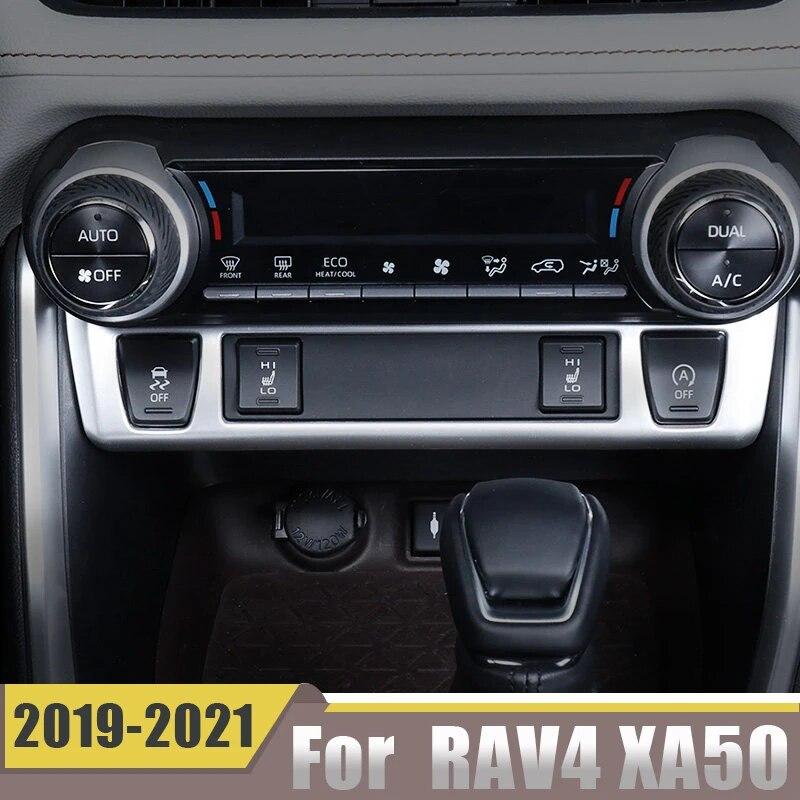 Carbon Fiber Car Central Control Adjustment Panel Decoration Cover Trim For Toyota RAV4 XA50 2022 Accessories