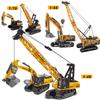 2 шт./комплект Кран и Экскаватор Инженерный Грузовик Литая Строительная Модель Сплав+Пластик Гусеничная Машина Игрушки Для Детей Подарок