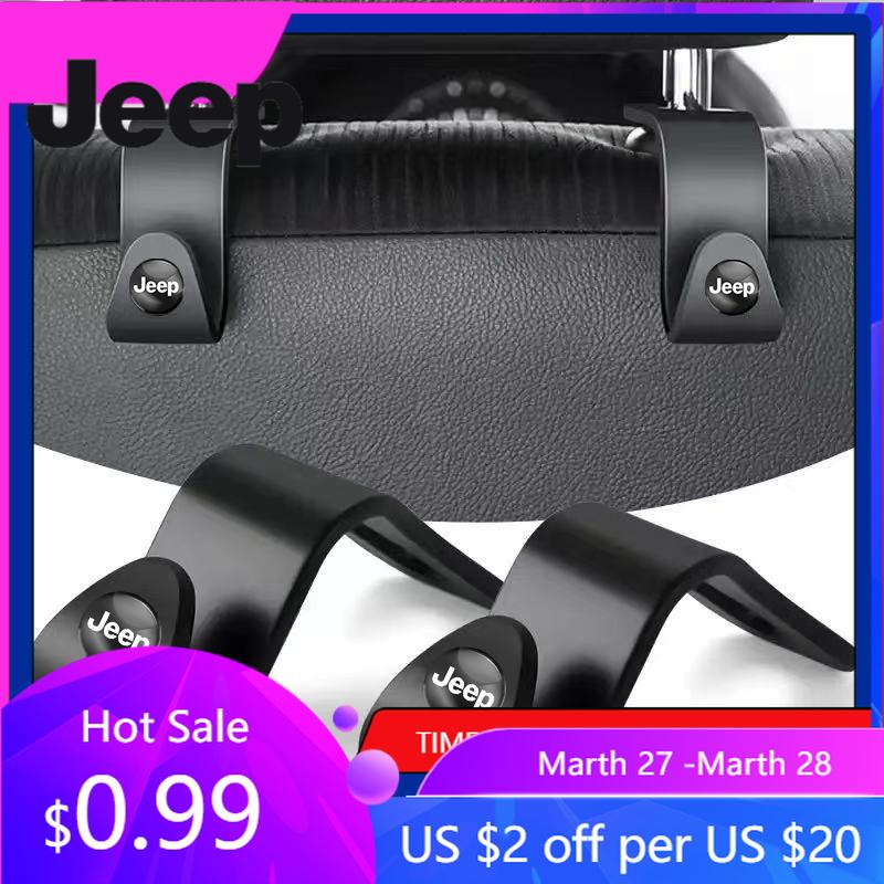 Для Jeep 2 шт. Автомобильные крючки-вешалки на подголовник Задний органайзер-держатель Для Jeep Grand Cherokee Wrangler JK Gladiator Compass Renegade