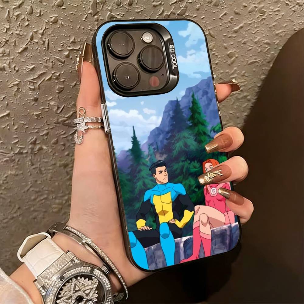 Мультяшный чехол I-Invincible для iPhone 17,16,15,14,13,12,11 Plus,Pro Max,XS,Цветной, Серебряное покрытие внутренней стороны