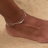 Chic Short Double Layer Chain Anklet for Women Ankle Chain Bracelet Adjustable Length Foot Jewelry