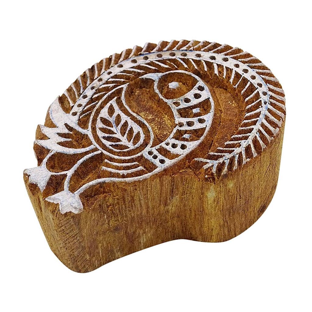 Декоративные индийские деревянные вырезанные вручную текстильные штампы, печатающие блок Брауна