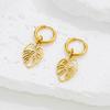 Bohemian Leaves Mandala Flower Charm Hoop Earring Women Romantic Butterfly Elf Ear Jewelry Girls Stainless Steel Earrings Gifts