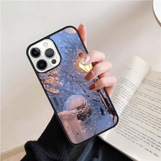 Зимний пейзаж Чехол для телефона Для iPhone 17 Air 15 16e 14 13 12 Pro Max 11 Pro Max Plus Coque Оболочка