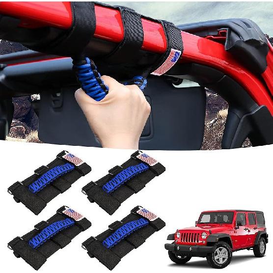 GAIZON 4 шт. Ручки для захвата Паракорд Дуга безопасности Для Jeep Wrangler Аксессуары CJ YJ TJ JL JK LJ JLU JKU Sahara Freedom Rubicon, Gladiator JT 1955-