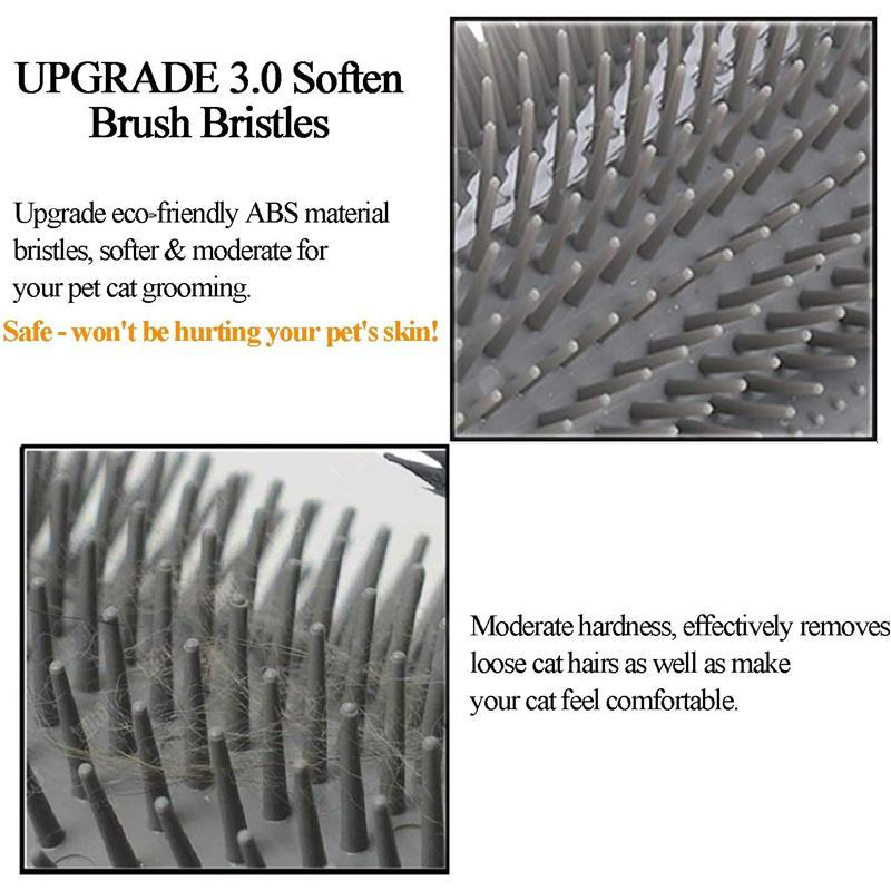 Cat Self Groomer Wall Corner Brush with Catnip, 2 Pack Softer Cat Corner Scratcher Self Grooming Massage Combs for Long Short Fur Cats Kitten