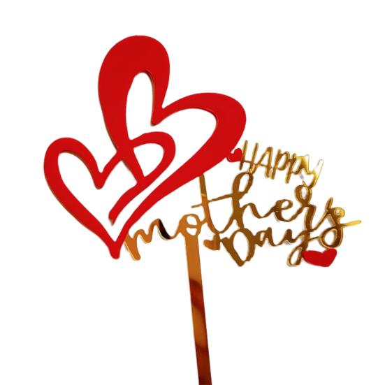 Yousheng Многофункциональный Топпер для торта без заусенцев, акриловый цветок розы, сердце, День матери, выбор кексов, товары для вечеринок