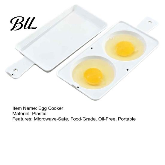 Fitness Meal Prep Tool Microwave Egg Poacher, 2?Cavity Steamer Cooker with Lid & Handle, Easy Boiler Mold, Quick Breakfast Kitchen Gadget