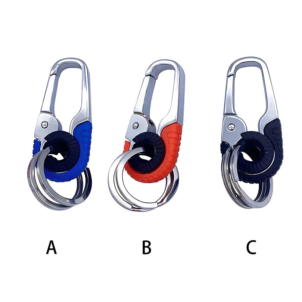 Мужской автомобильный брелок для ключей, держатель для ключей, металлический органайзер, двойное кольцо, пряжка, подвеска, модный женский брелок, автомобильные аксессуары