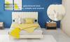 Modern Minimalist Upholstered Bed with Plush Headboard, 140x200 cm, Beige, Low-Profile Non-Storage Base (Without Gas Lift), Mattress Excluded.