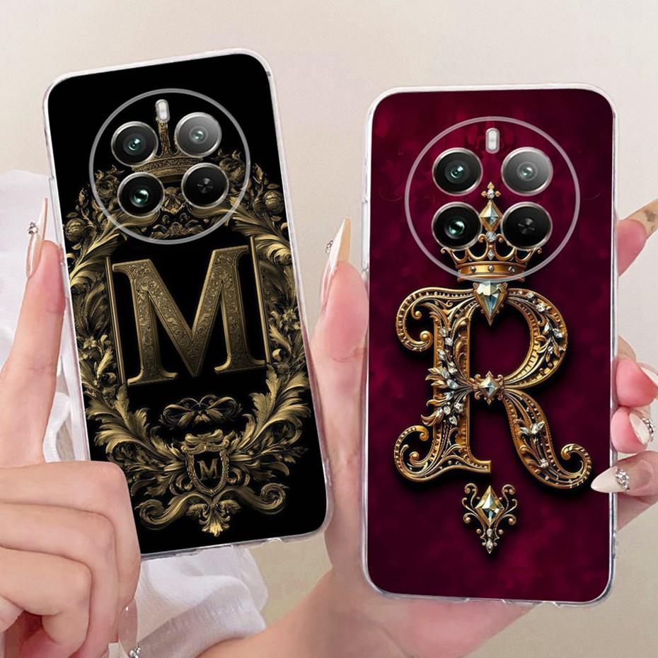 Модный Чехол-буквы Корона Для Realme 12 Pro+ / 12 Pro Мягкий Силиконовый ТПУ Задняя Крышка Для Realme 12Pro Plus 5G Чехлы для Телефона