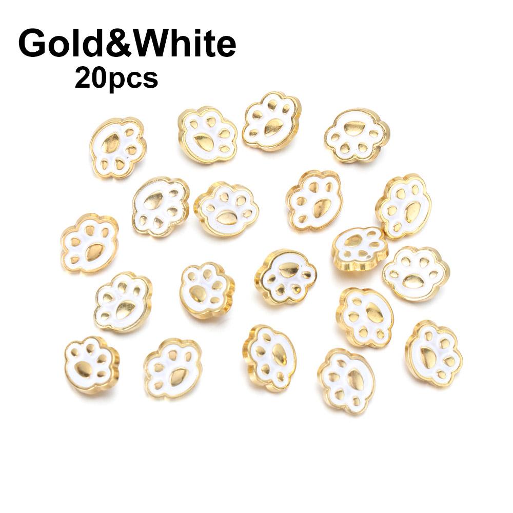 20pcs 8mm Cat Paw Pattern Craft Mini Buttons Clothing Sewing Buckle DIY Doll Clothes Metal Buckles