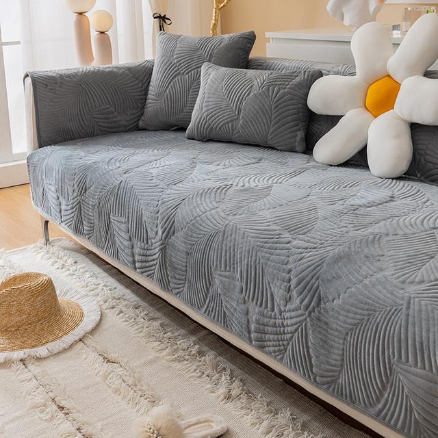 Thick Plush Chaise Lounge Sofa Towel Nordic Universal Corner Couch Cover Non -Slip Removable Sofa Mat For Living Room Multi -Sizes