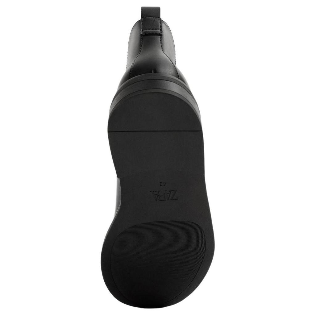 Zara Comfortable Minimalist Round-Toe Short Chelsea Boots Men Boots Black 12000420800