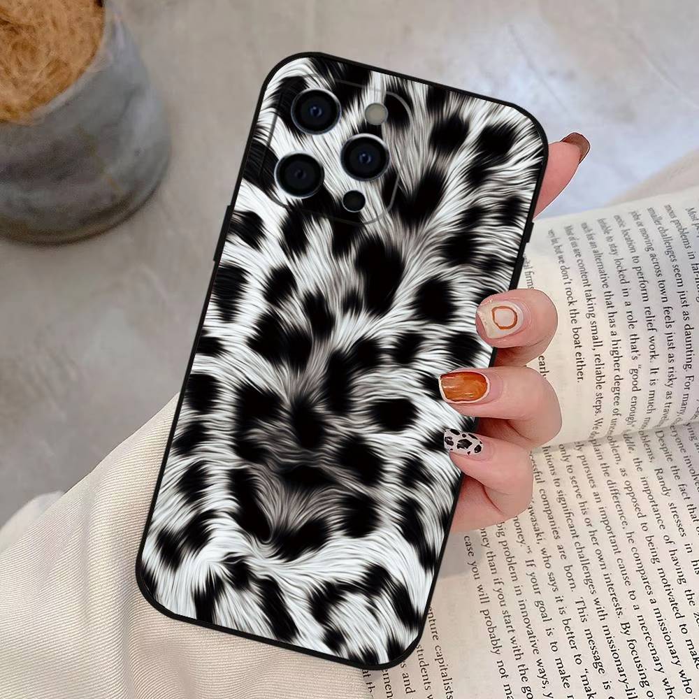 Чехол с леопардовым принтом для iPhone 17,16,15,14,13,12,11 Plus,Pro Max,XS,Мягкий силиконовый черный чехол