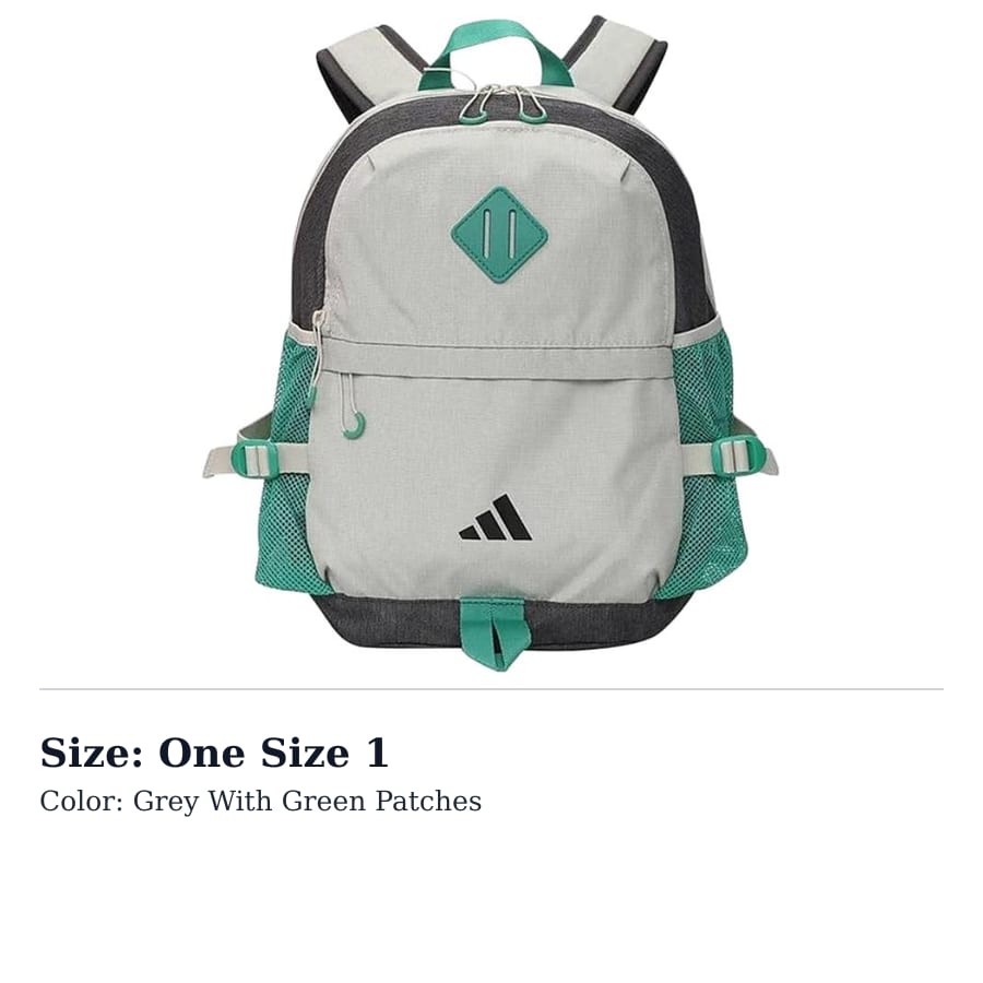 Adidas Fabric Backpack Kids' Gray & Green JL8430-
