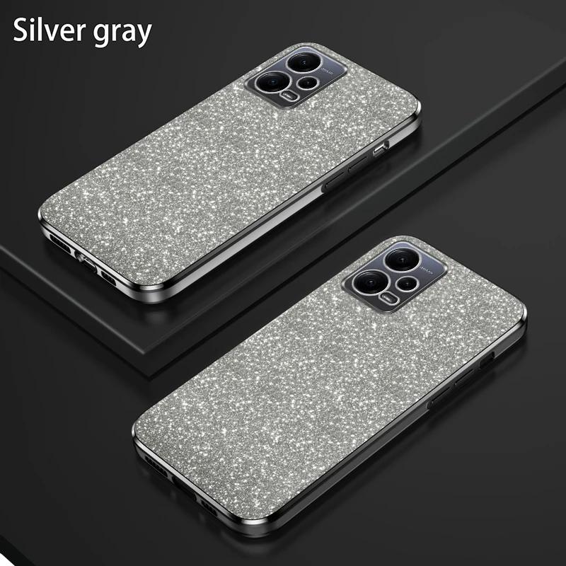 Shiny Glitter Plating Silicone Case for Xiaomi Redmi Note 12 13 Pro 4G 5G Camera Lens Soft Back Cover