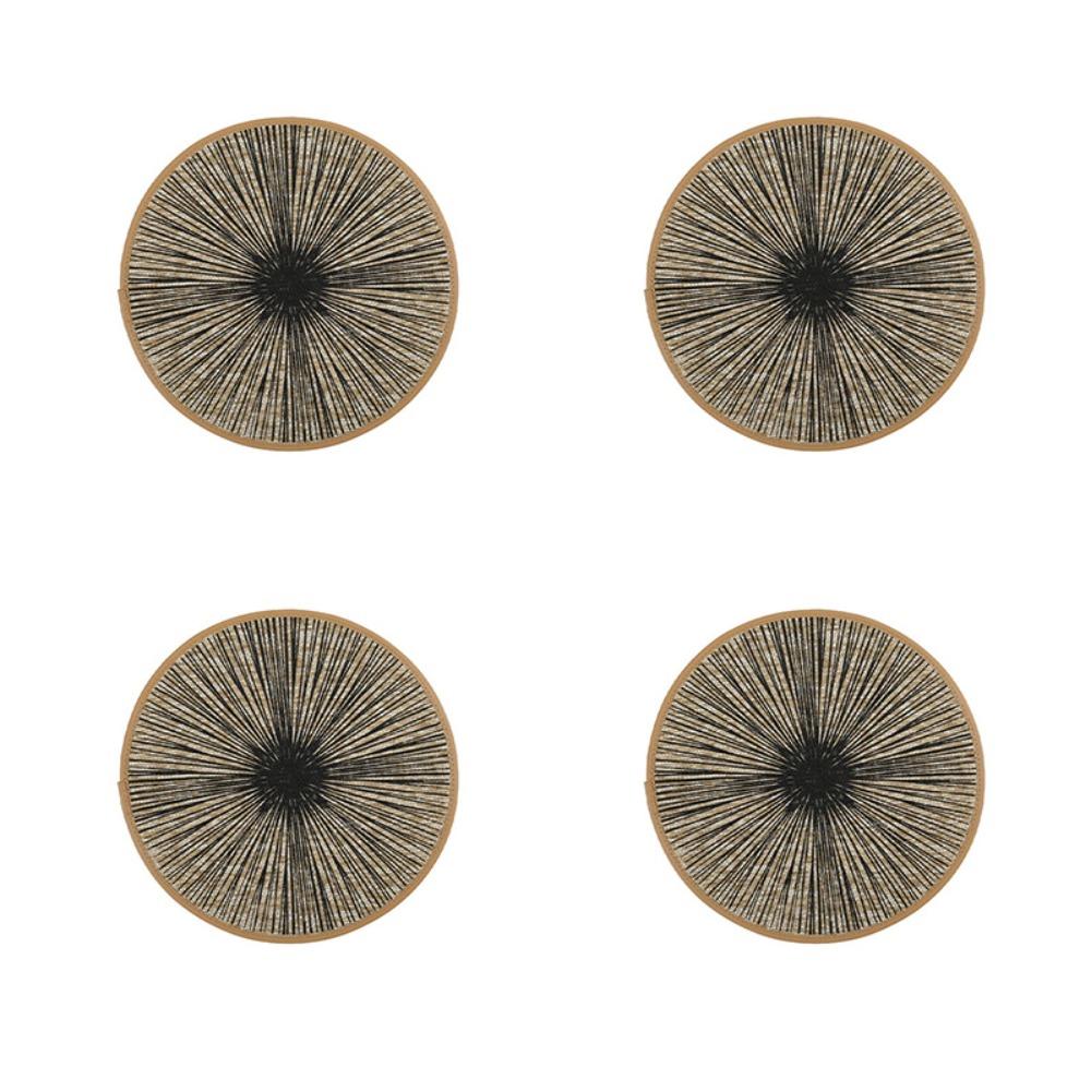 4PCS Bohemia Round Burlap Macrame Placemats Ray Pattern Dinnerware Mat Jute Tableware Mat Hotel