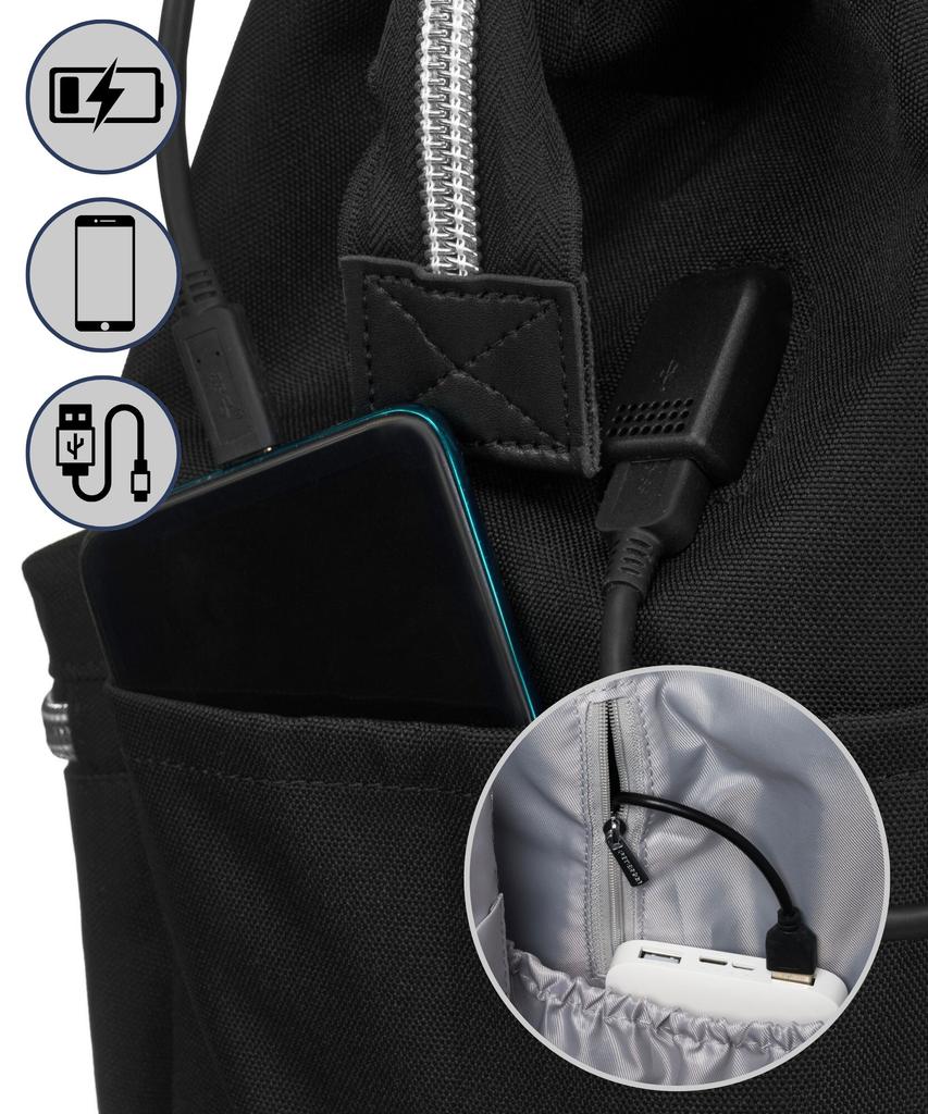 Ptn Beta-6034 Black Fabric Backpack