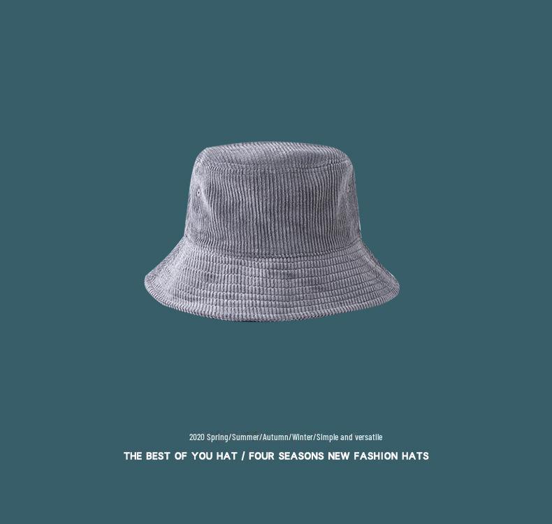 Японская вельветовая панама для женщин — мода на осень и зиму, корейский стиль ретро-досуг