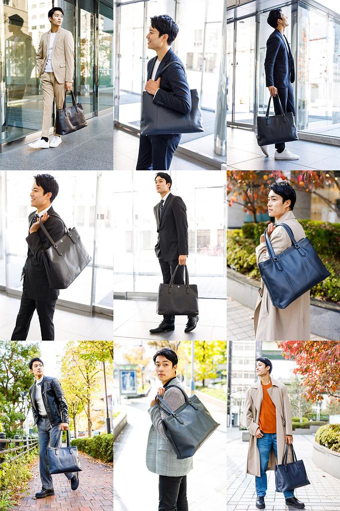 Сумка-тоут Genuine [SONNE], Кожа, Мужская, Темно-синий, SO-SOX015-NV