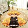 1pc Agatsuma Zenitsu  Print Round Carpet Chair Round Carpet Suitable for Bedroom Living Room Home Decorative Carpet