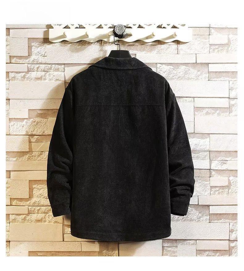 Men's Japanese Retro Striped Long-Sleeve Shirt - Casual Spring/Autumn Fashion